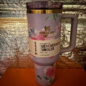 Floral Insulated Travel Mug - Purple and Pink Stanley cup love fancy